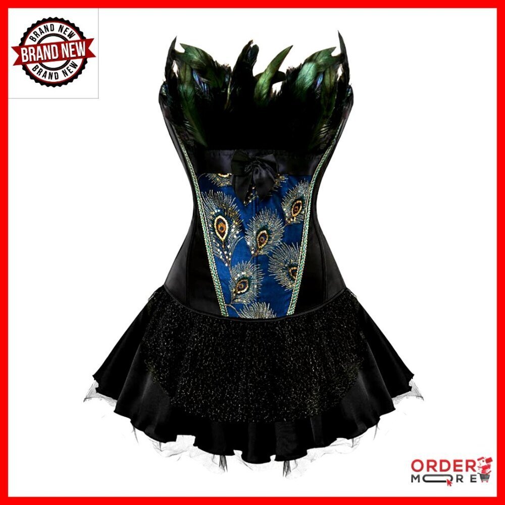 Steampunk Bustier Corset with Skirt Elegant Renaissance Costume Party Wear